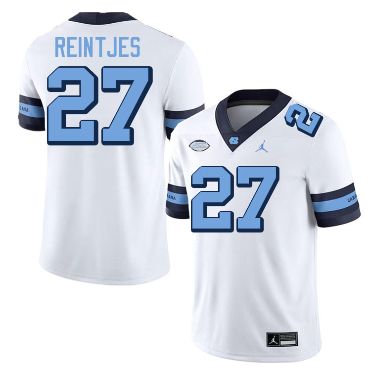 #27 Graham Reintjes North Carolina Tar Heels College Football Jersey Stitched-Retro White #27 Graham Reintjes North Carolina Tar Heels College Football Jersey Stitched-Retro White
